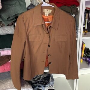 Danielle Martin Brown Jacket hundred percent wool size 8 petite